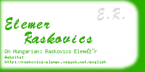 elemer raskovics business card